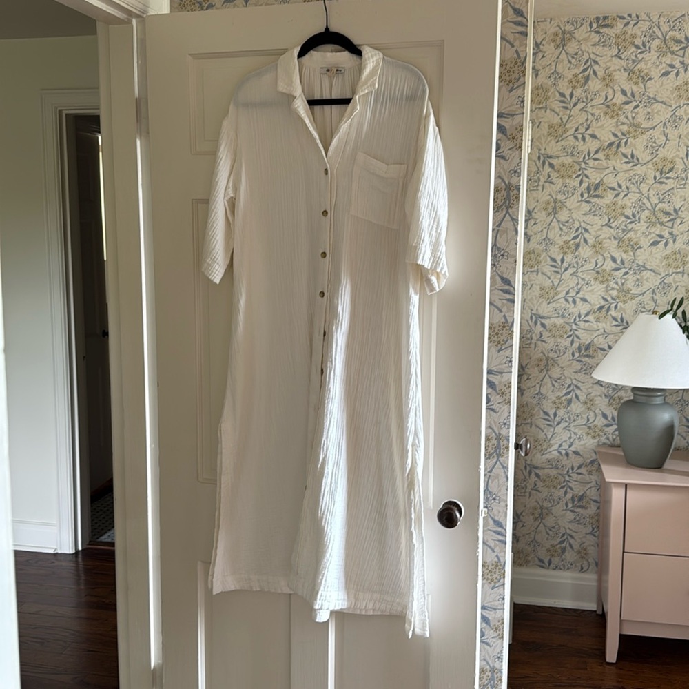 Madewell Lightestspun Cover Up Maxi Shirtdress - Picture 2 of 4